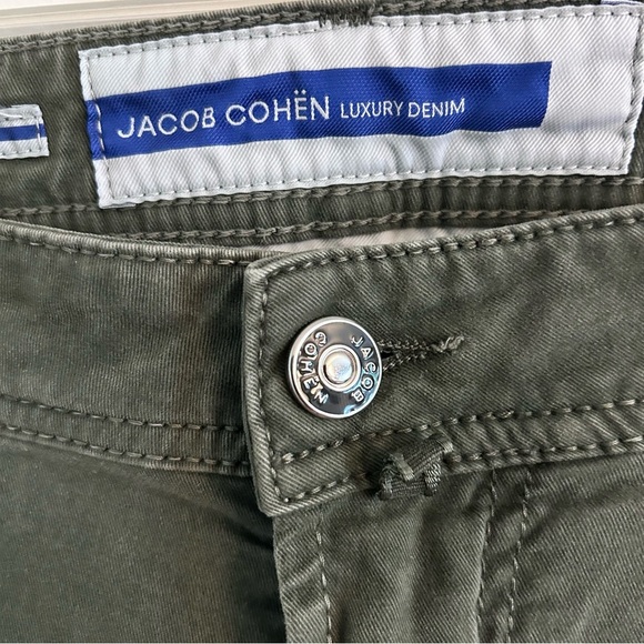 Jacob Cohen Bard Regular-Slim 5 Pocket Pants in Green Cotton Stretch - Picture 2 of 10
